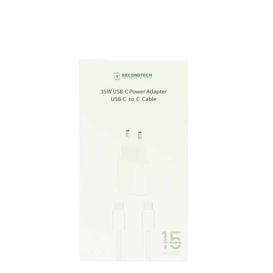 CARGADOR USB-C CON CABLE TYPE-C TO TYPE-C  35W BLANCO