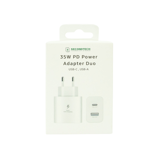 CARGADOR 2 PUERTOS USB/USB-C 35W BLANCO