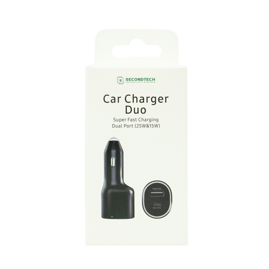 CARGADOR COCHE USB/USB-C 25W/15W NEGRO