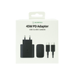 CARGADOR CON CABLE USB-C TO USB-C 45W 5A 1M NEGRO