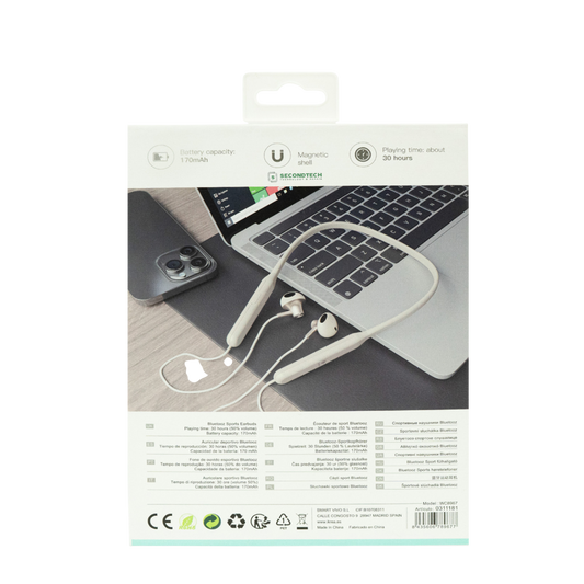 IKREA WC8967 AURICULARES DEPORTIVOS DE CUELLO BLUETOOTH BLANCO