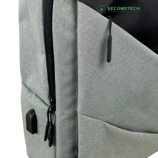 IKREA WR9150 MOCHILA DE NYLON 300D PARA PORTÁTIL HASTA 15'' CON SALIDA USB 30*45*13CM GRIS